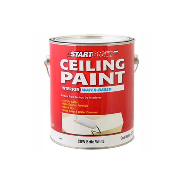 General Paint Start Right Ceiling Paint, Flat Finish, Brite White, Gallon - 734665 734665 - main